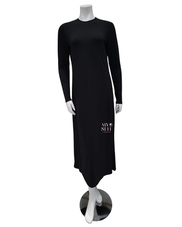 Sparrow S6028 Black Long Sleeve 50" Midi Shell Dress myselflingerie.com